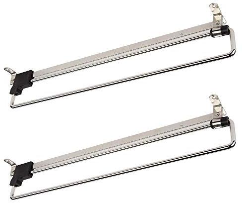 2 x SOTECH Kleiderbügelhalter Kleiderbügelauszug 350 mm ausziehbar | platzsparender Kleiderbügelauszug für Schrank und Garderobe aus Metall