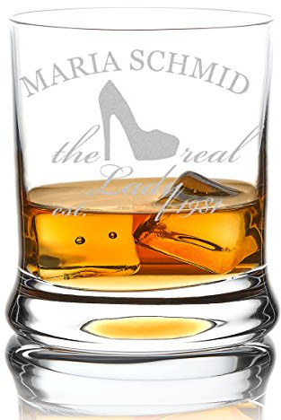 polar-effekt Leonardo Whiskyglas Personalisiert 350 ml - Geschenk-Idee mit Gravur für Frauen - Frauengeschenke Tumbler für Whiskey - Geburtstagsgeschenk für Frauen mit Name - Motiv Real Lady