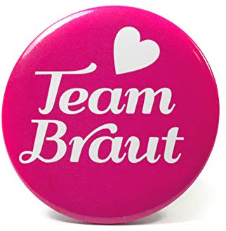 Frau WunderVoll® 6 JGA Buttons PINK, Team Braut/junggesellenabschied, Mädchen, Braut, Hochzeit, JGA Deko, JGA Accessoires, Mädelsabend, Schleier, Traumbraut