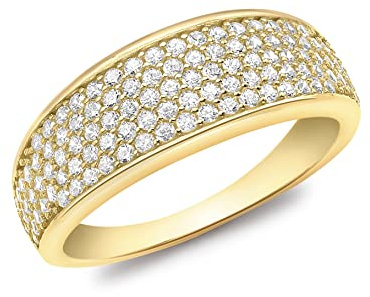Carissima Gold Damen-Ring Pave Set Tapered - Zirkonia transparent Rundschliff