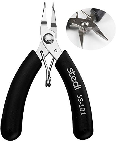 Mini Round Flat Pliers Toothless Needle Nose Pliers with Spring for Jewellery Making Beading and DIY Crafts
