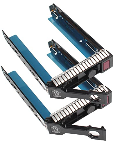 Heretom - Set mit 2 Festplatteneinschuhen, 3,5 Zoll, 651314-001, 651320-001, Caddy SAS/SATA LFF für HP DL160, DL360, DL560, DL380, DL385, DL388, ML310, ML350, SL250 Gen8. Gen9 und mehr