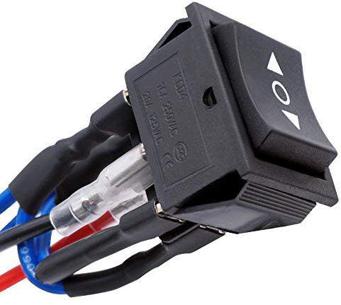 Taiss/Momentary Polarity Reverse Switch DC 12V 10A Motor Control Toggle Switch 6 Pin 3 Position (ON)-Off-(ON) Rocker Switch with Wire Car Motorcycle Boat or Home Appliances KCD2-223-M-JT