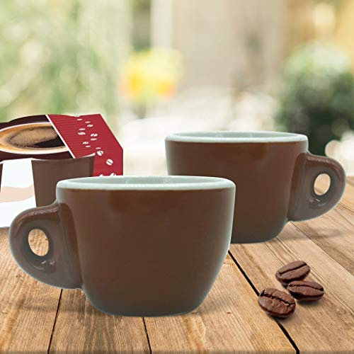 TAZZINE CAFFE' CONF. 6 PZ. S/PIATT. MARRONE BASSA