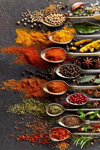 B-wie-Bilder Magnettafel Pinnwand XXL Gewürze orientalisch Kräuter Küche 60 x 80 cm