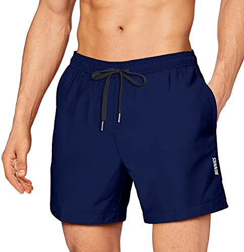 Badbyxor herr badshorts herr sportshorts badkläder brädshorts snabbtorkande shorts badshorts fritidsbyxor med dragsko simning surfande vattensport resor sommar blå, blå, blå, blå,