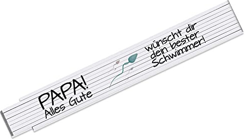 Zollstock mit Spruch Papa - alles Gute wünscht dir dein bester Schwimmer - schönes Geschenk zum Vatertag, Geburtstag | für Hobby Handwerker Heimwerker