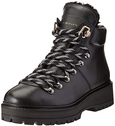 Tommy Hilfiger Leather Outdoor Flat Boot Fw0fw06725, Stivale Basso Donna