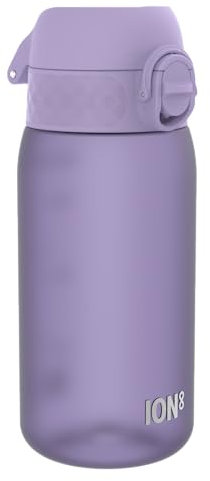 ion8 Kinder Trinkflasche, 350ml, Auslaufsicher, Einhandöffnung, Sichere Verriegelung, Spülmaschinenfest, BPA-frei, Tragegriff, Klappdeckel, Leicht zu Reinigen, Klimaneutral, Zitrone
