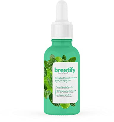 BREATIFY Bad Breath Treatment – Dry and Bad Mouth Smell Removing Drops – Easy to Carry and Handy Fresh Breath Oil serum, 20 mL, 0.68 Oz (Pack of 1, 0.68 Oz)