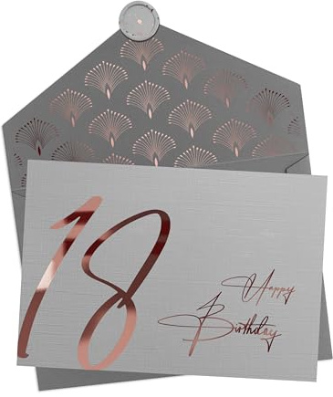 Joli Coon Biglietto auguri 18 anni - Happy Birthday 18 biglietto anni - con busta e sigillo di cera