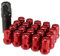A ABSOPRO 21 Stück Auto M12x1.25 Heptagon Radmutter 32mm Schrauben Rot