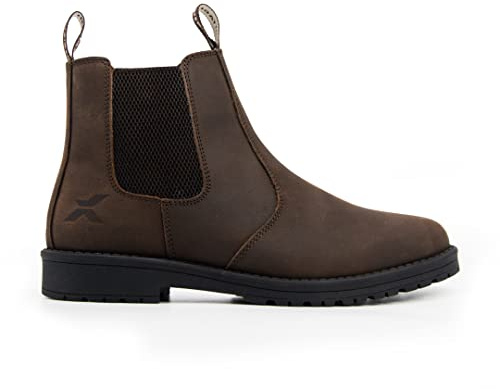 Xpert - Heritage Saddler Dealer Boots. Pull On Genuine Waxy Leather Chelsea Boots With Footbed Padding And Breathable Lining, Ideal Mens Shoes For Everyday Wear (Rustic Brown, UK10)