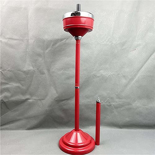 SHAIRMB Abnehmbar Bodenständer Aschenbecher, Einstellbar Stehender Aschenbecher mit Deckel, Von 41 cm bis 81 cm hoch, mit Ständer Metall mit Press Rotating Design,Rot