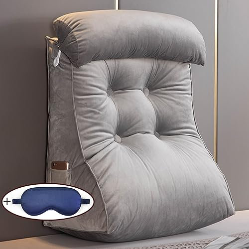 XIBANY Lesekissen,Rückenkissen,Keilkissen,für Bett und Sofa,Ergonomisches Rückenlehne Kopfkissen,mit Waschbaren Bezug,Ideal als Rückenstütze Beim Lesen oder für Videospiele