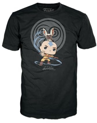 Funko Pop! & Tee: Avatar - Element Bending - Avatar: The Last Airbender - T-Shirt - Kleidung mit Vinyl-Sammelfigur - Geschenkidee - Spielzeug und Kurzärmeliges Top Für Erwachsene Männer