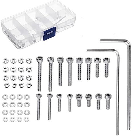 FUZYXIH Tornillos de acero inoxidable universales para tocadiscos, kit de montaje de cartucho, pernos profesionales, caja mixta, 50 piezas de tocadiscos y cartucho