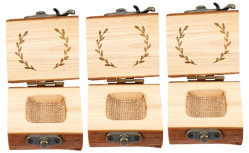 ifundom 3 Stück Schmuckschatulle Aus Holz Halterbox Für Hochzeit Hochzeitsbox Leichte Rustikale Aufbewahrungsbox