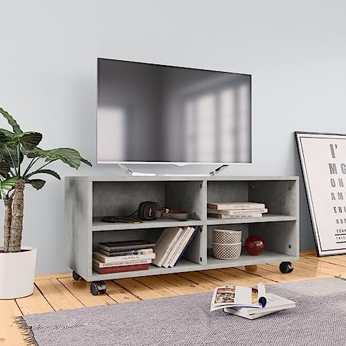 fernsehschrank,tv Board Weiss,tv Board,fernsehschrank Weiss,TV-Schrank mit Rollen Betongrau 90x35x35 cm Holzwerkstofffernsehschrank weiß,fernseherschrank,tv Board,