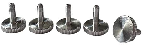 PrecisionGeek Thumb Screws M3 x 10mm, DIN 653, Aluminium, Flat Straight Knurled Head – 12mm Diameter – Set of 5 – CNC Machined in Europe for Precision Assembly