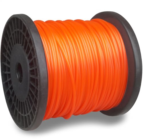Akouly Bobine de Fil en Nylon pour débroussailleuse 100m Diamètre de 2,4 mm Rond Fil pour Coupe-Bordures Grass Trimmer Line, Orange