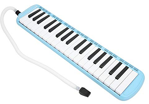 37-Tasten-Melodica-Instrument, Luftklavier-Tastatur, Blasmusikinstrument mit Tragetasche und Mundstücken, Melodica 37-Tasten-Blasrohr-Mundstück-Klaviertastatur (BLUE)