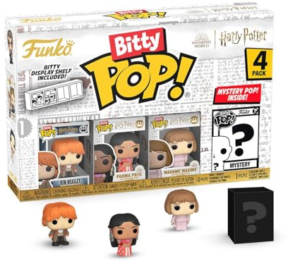 Funko Bitty Pop! HP GoF - Ron 4pkE en överraskning mystisk minifigur - 0,9 tum (2,2 cm) - Harry Potter samlarobjekt - Stapelbar Visningshylla ingår - Presentidé - Tårtunderlägg