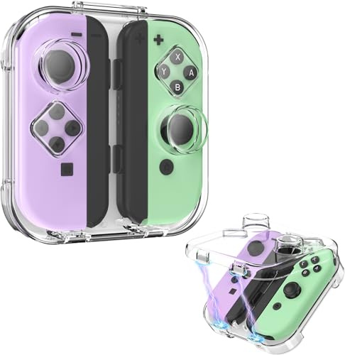 Fintie Étui de Rangement pour Joy-Con, boîte de Protection Portable Anti-poussière Compatible avec Nintendo Switch Joy-Con, Switch/OLED PC Transparent avec Fermeture magnétique