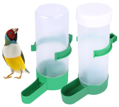 Bird Feeder Water Dispenser Automatic Bird Feeder for Cage, Wanfoou Water Bottle Food Dispenser Perch Cage Accessories Hamster Parrot Drinking Bottle