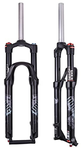 FOELANNE MTB-Gabel Fahrrad-Federgabel, 26/27,5 Zoll 28,6mm Gerade Rohr Mountainbike Gabel 9mm Federweg 120mm Air Vorderradgabel Manuelle Verriegelung Rebound Einstellen