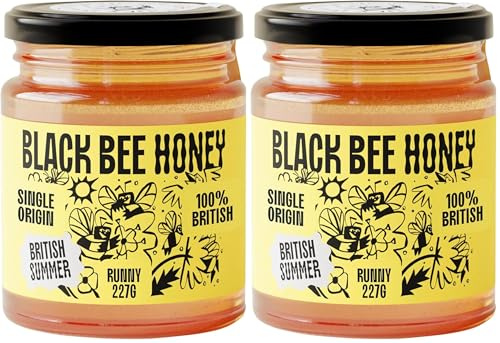 British Summer Honey - Pure and natural, single origin British/UK honey (227g glass jar) (Pack of 2)