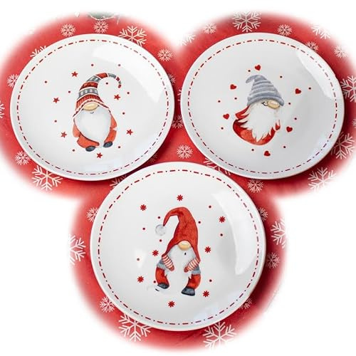 Darthome Set of 6 Christmas Gonk Side Plates Xmas Gnome Festive Kitchen Dining Tableware