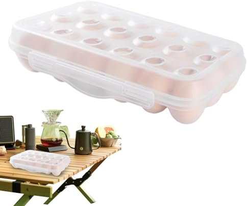 Eieraufbewahrungsbehälter – Eierkarton Für Den Kühlschrank, Eierregal Mit 18 Fächern | Eierspender Für Den Kühlschrank Mit Luftdichtem Deckel, Antikollisions-Eierbehälter Mit Schnappverschluss, Transp
