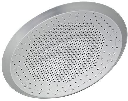 KICHOUSE 1pezzi Round Pizza Tray Inossidabile con Design Tradizionale per Pizze e Pane per Cucine Professionali e Ristoranti