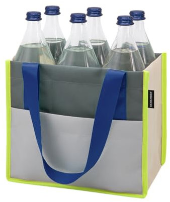 REMEMBER Flaschentasche Stone für 6 Flaschen - 27 x 24 x 18 cm mit Trageriemen