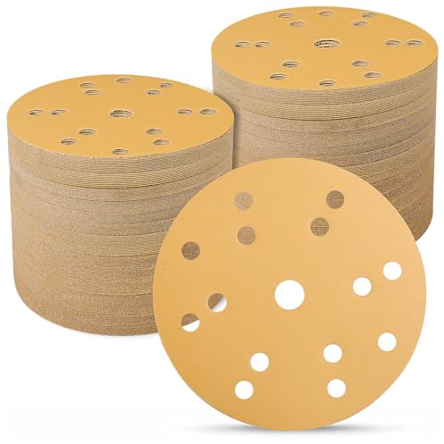 Sruhrak Schleifpapier 150mm Klett 100 Stück, 400 Körnung 6-Zoll 15 Loch Schleifscheiben Schleifscheiben 150mm klett für Uniflex-Schleifmaschinen und alle Oszillationswerkzeuge