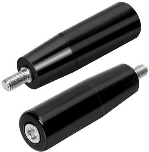 Swpeet Lot de 2 volants rotatifs à tige filetée mâle M8 x 80 mm, poignée de machine, poignée de bouton rotatif, manivelle pour fraiseuse, tour, meuleuse, perceuse