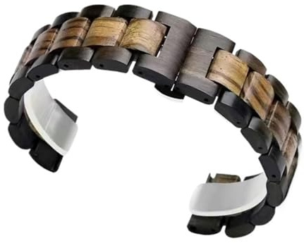 THBGTCNQ Träarmband 22 mm snabbfrigörande träarmband unisex ersättningsarmband vikbart spänne lämpligt för smartklocka traditionell klocka, 22mm, Agat