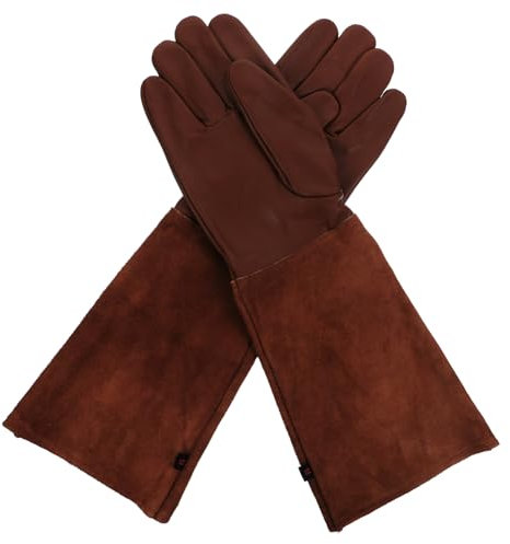TINEASUR 1 Par Guantes De Jardineria Garras Proteccion Herramienta Calentadores Guantes De Parrilla Guantes De Invierno Guantes Para Hombres Lana Suministros Light Brown Vaca Segundo Piso