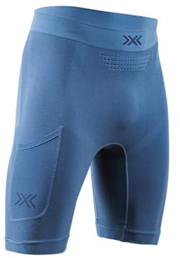 X-Bionic Herren Xceed Run Kurze Tights – Hochleistungs-Lauftight mit HygroDiffuser & VectorSphere Technologie – Thermoregulation & Feuchtigkeitsableitung für optimalen Komfort - Blau/Marine, S