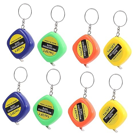 HOMSFOU Mini Metro a Nastro Retrattile Colore Casuale Portachiavi 20 Pezzi in Plastico e Acciaio per Misurazioni Facili Design Quadrato, per Cucito e Costruzioni