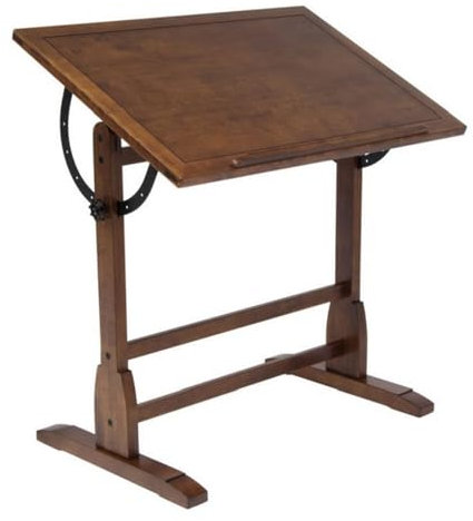 KHYTEBV Zeichentisch aus Holz mit Verstellbarer Höhe und Winkel, neigbarer Arbeitsfläche, Studio-Kunsttisch zum Zeichnen, Malen, Schreiben, Basteln, für Zuhause
