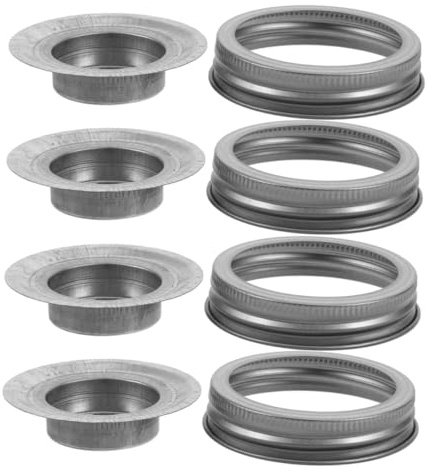 Edelstahl Teelichthalter Satz mit Austauschbarem Deckeleinsatz | Silberner Becherdeckeleinsatz, Dekorativer Metallbecher, Universelle Passform, für Küche und Bad