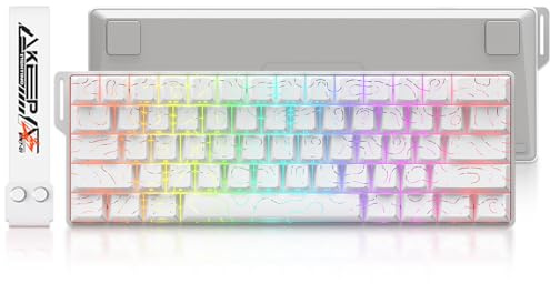 DAREU COOL60 Teclado Mecanico Magnético 8K Hz Rapid Trigger, Teclado con Cable 60% con Teclas Transparentes, 15 Modos RGB, precisión RT de 0,01 mm, actuación Ajustable, para PC/Mac (Blanco)