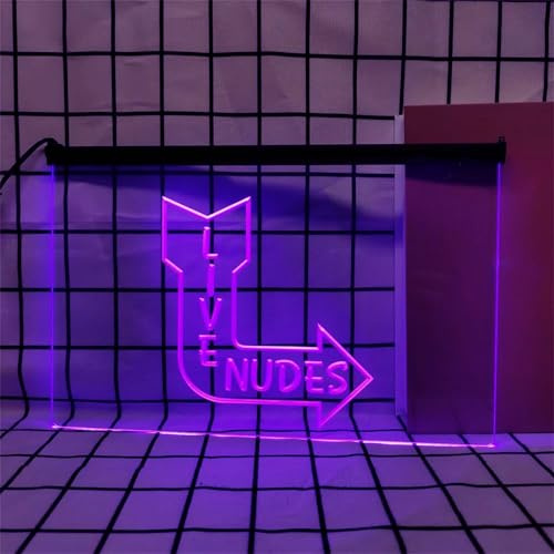 REWIS insegne al Neon a LED con Nudi dal Vivo, luci al Neon con oscuramento alimentate Tramite USB, per Decorazioni Luminose da Appendere alle pareti di Locali notturni,Viola,60x40cm