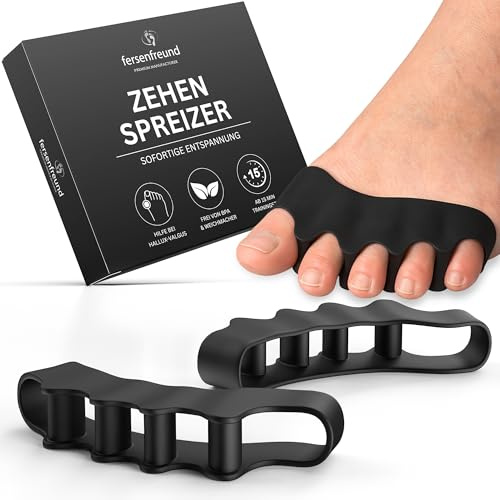 FERSENFREUND© Premium Zehenspreizer für alle Zehen - NEUHEIT 2026 - Zehentrenner Silikon Zehenstrecker Toe Spacer Zehenkorrektur Correct-Toes Toe-Spreader Separator - EXTRA GROß XL für Herren