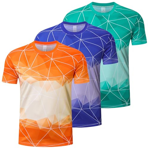 Cimic Sportshirt Herren Kurzarm Farbverlauf Sport Tshirts Funktionsshirt | Sport T shirts design mit bedrucktem, schnelltrocknend & atmungsaktiv, geeignet für Freizeit,Laufen, Fitness und Training