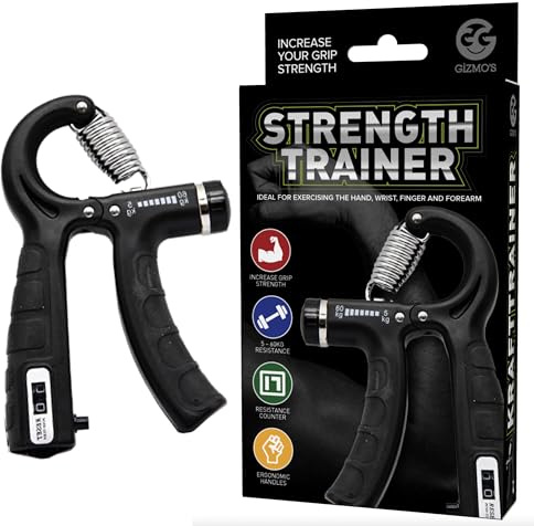 Funtime Gifts Adjustable Hand Gripper Strengthener – Grip Strength Trainer for Forearm, Wrist & Fingers, Portable Exercise Tool for Gym, Climbing, Guitar & Rehabilitation