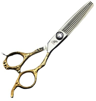 Tijeras de entresacar con Mangos Dorados, Juego de Tijeras multifuncionales de 6.0 Pulgadas, diseño de Acero Inoxidable, Resistentes y duraderas, para Cortar el Cabello.