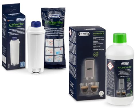 Delonghi Kit Original Descalcificador EcoDecalk + Filtro de Agua Compatible con Cafetera Automática y Espresso